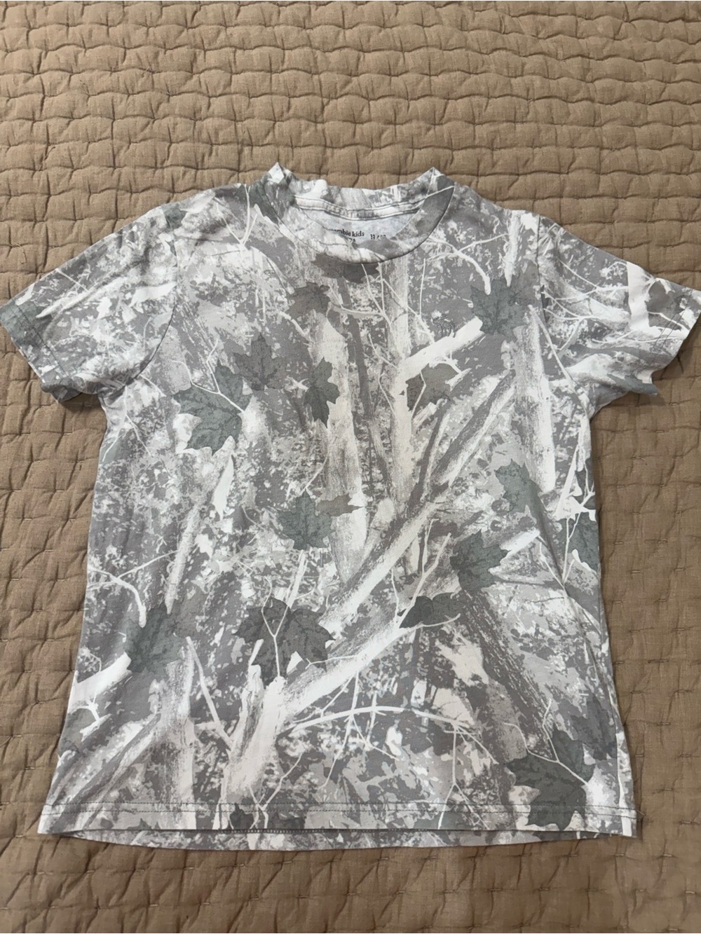 abercrombie kids Gray Woodland Camo Tee
